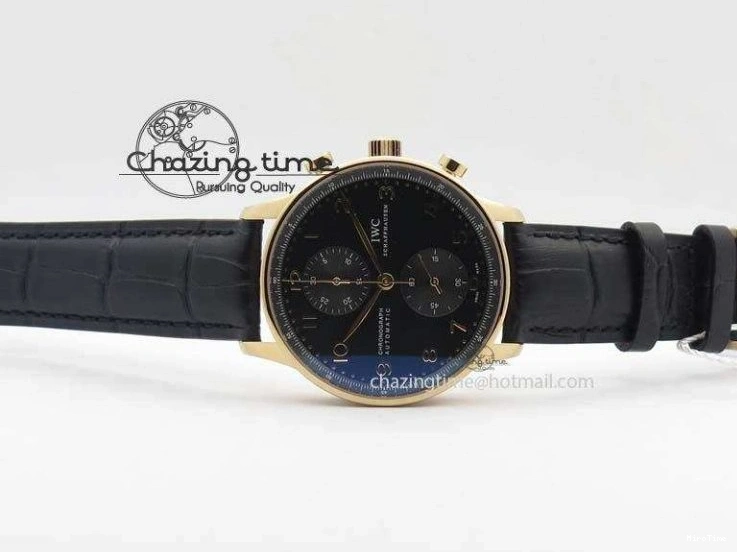 MIROTIME 0214 Portuguese Chrono RG IW371415 ZF 1:1 Best Edition Black Dial On Black Leather Strap A79350 (Slim Movement) FashionForward 7264